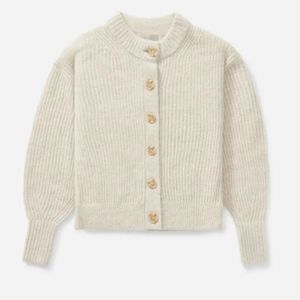 Charcoal Cropped Alpaca Cardigan